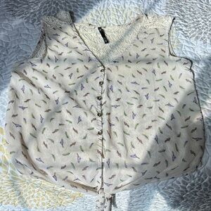 Love Culture Cream Lace Detail Top